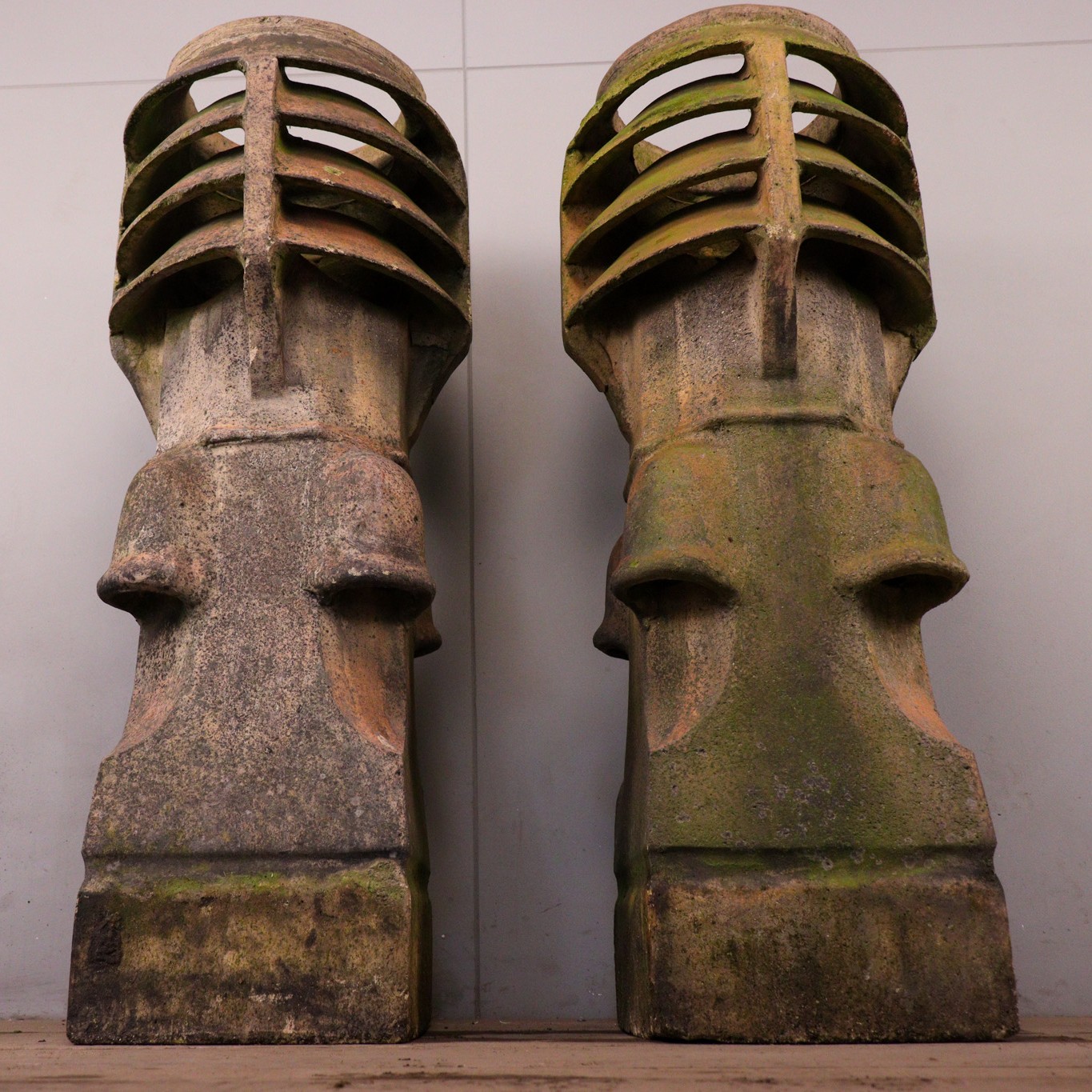 Pair of Buff Terracotta 19th Century Chimney Pots — photo 5 of 5