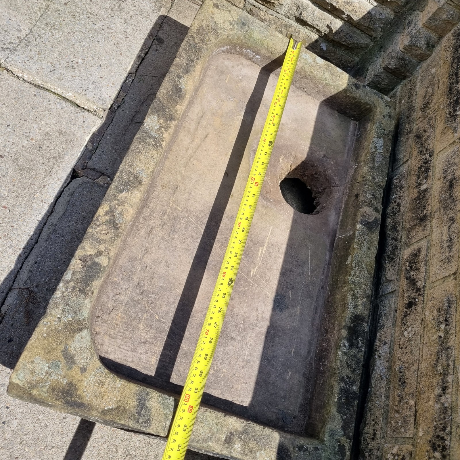 Stone sink trough