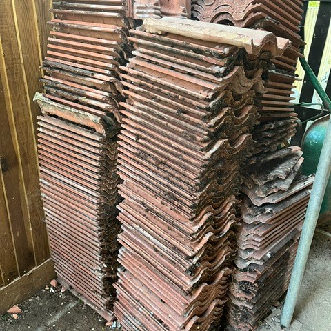 Used Redland Regent farmhouse red concrete tiles