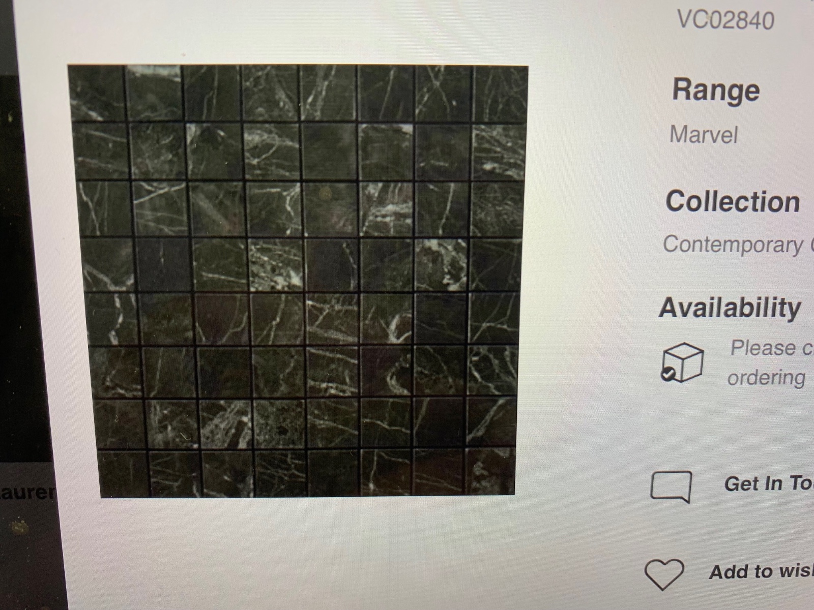 Minoli Noir St laurent matt mosaic tiles