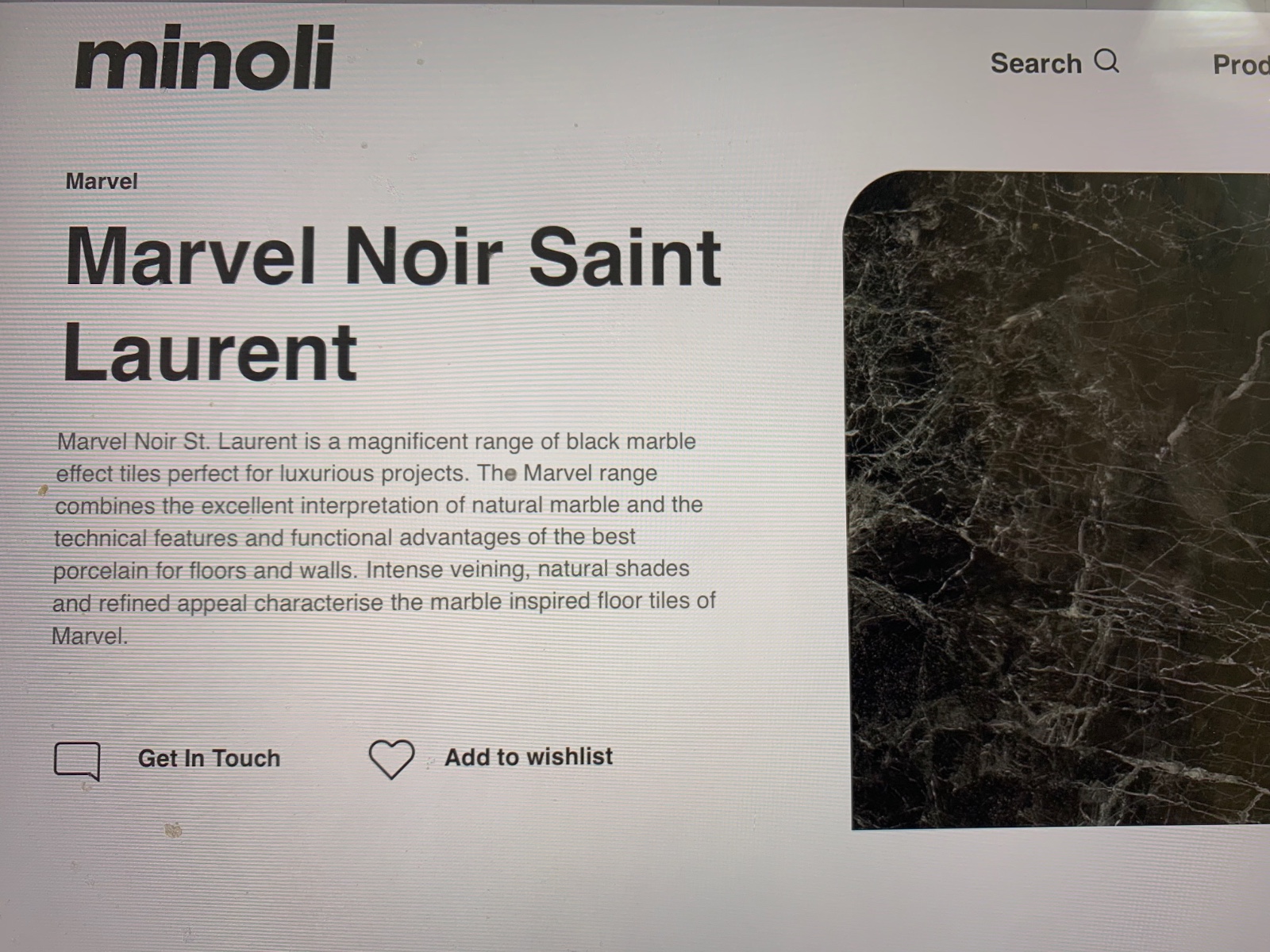 Minoli Italian tiles, Marvel range, Noir St Laurent — photo 2 of 3