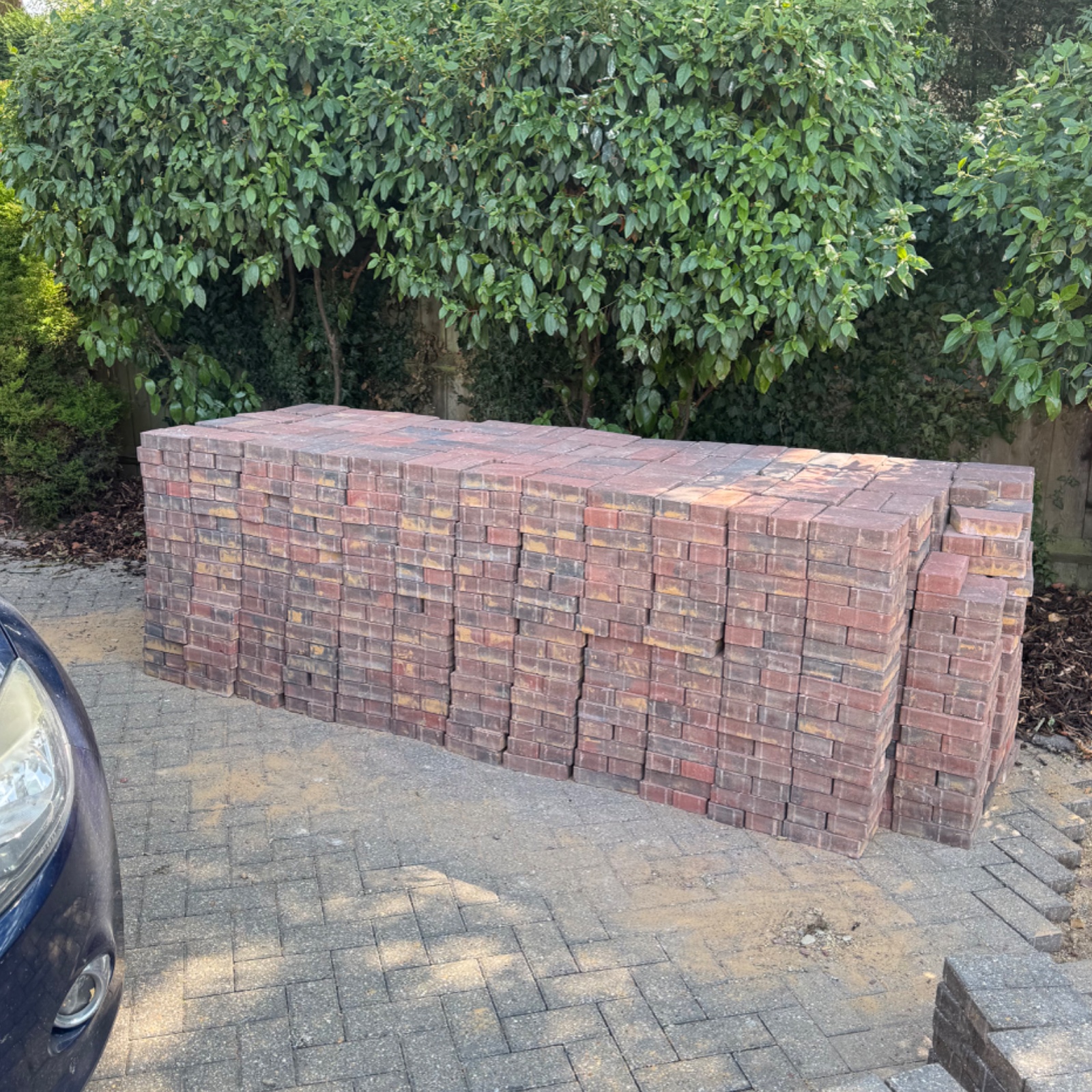 Red driveway blocks